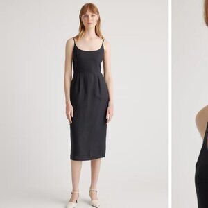 Quince European Linen Scoop Neck Midi Dress